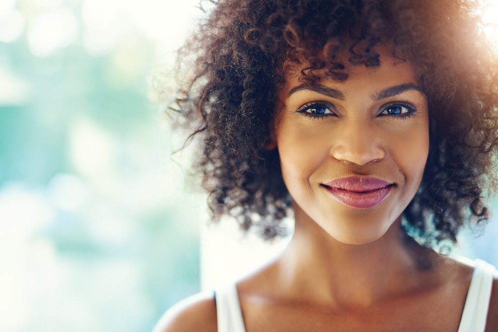 soft smiling african american woman